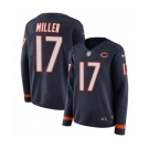 Women's Nike Chicago Bears #17 Anthony Miller Limited Navy Blue Therma Long Sleeve NFL Jersey