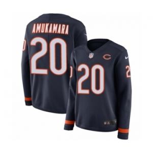 Women's Nike Chicago Bears #20 Prince Amukamara Limited Navy Blue Therma Long Sleeve NFL Jersey