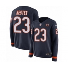 Women's Nike Chicago Bears #23 Devin Hester Limited Navy Blue Therma Long Sleeve NFL Jersey