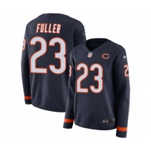 Women's Nike Chicago Bears #23 Kyle Fuller Limited Navy Blue Therma Long Sleeve NFL Jersey