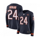 Women's Nike Chicago Bears #24 Jordan Howard Limited Navy Blue Therma Long Sleeve NFL Jersey