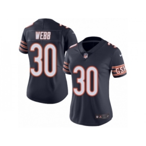 Women's Nike Chicago Bears #30 B.W. Webb Limited Navy Blue Rush NFL Jersey