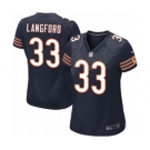 Women's Nike Chicago Bears #33 Jeremy Langford Game Navy Blue Team Color NFL Jersey