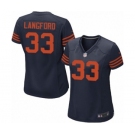 Women's Nike Chicago Bears #33 Jeremy Langford Game Navy Blue Throwback Alternate NFL Jersey