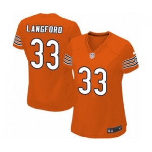 Women's Nike Chicago Bears #33 Jeremy Langford Game Orange Alternate NFL Jersey