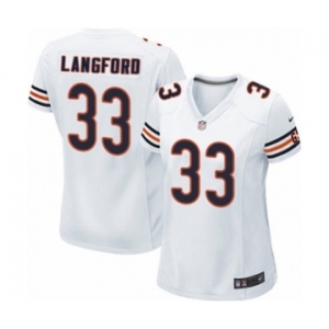 Women's Nike Chicago Bears #33 Jeremy Langford Game White NFL Jersey