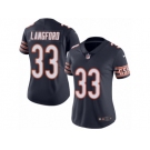 Women's Nike Chicago Bears #33 Jeremy Langford Limited Navy Blue Rush NFL Jersey