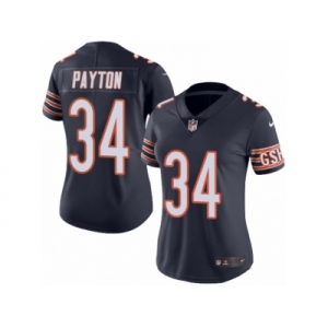 Women's Nike Chicago Bears #34 Walter Payton Limited Navy Blue Rush NFL Jersey