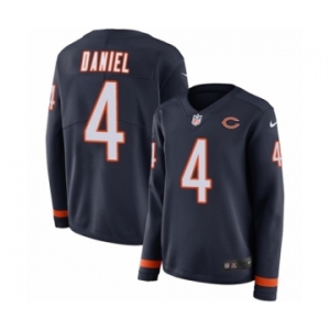 Women's Nike Chicago Bears #4 Chase Daniel Limited Navy Blue Therma Long Sleeve NFL Jersey