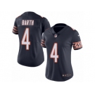 Women's Nike Chicago Bears #4 Connor Barth Limited Navy Blue Rush NFL Jersey