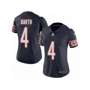 Women's Nike Chicago Bears #4 Connor Barth Limited Navy Blue Rush NFL Jersey