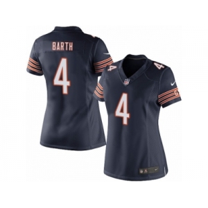 Women's Nike Chicago Bears #4 Connor Barth Limited Navy Blue Team Color NFL Jersey