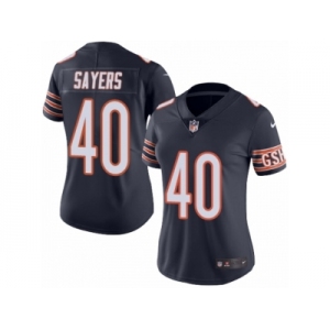 Women's Nike Chicago Bears #40 Gale Sayers Limited Navy Blue Rush NFL Jersey