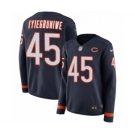 Women's Nike Chicago Bears #45 Joel Iyiegbuniwe Limited Navy Blue Therma Long Sleeve NFL Jersey