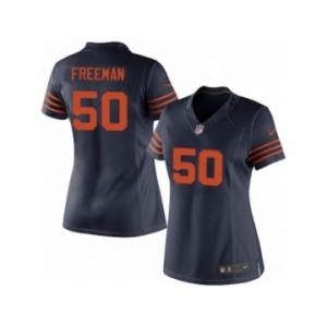 Women's Nike Chicago Bears #50 Jerrell Freeman Limited Navy Blue 1940s Throwback Alternate NFL Jersey