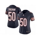 Women's Nike Chicago Bears #50 Jerrell Freeman Limited Navy Blue Rush NFL Jersey