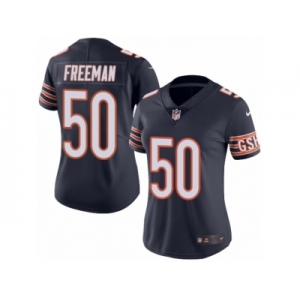 Women's Nike Chicago Bears #50 Jerrell Freeman Limited Navy Blue Rush NFL Jersey