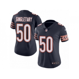 Women's Nike Chicago Bears #50 Mike Singletary Limited Navy Blue Rush NFL Jersey