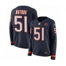 Women's Nike Chicago Bears #51 Dick Butkus Limited Navy Blue Therma Long Sleeve NFL Jersey