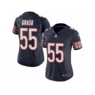 Women's Nike Chicago Bears #55 Hroniss Grasu Limited Navy Blue Rush NFL Jersey