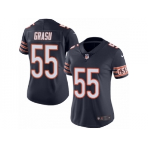 Women's Nike Chicago Bears #55 Hroniss Grasu Limited Navy Blue Rush NFL Jersey