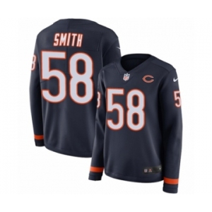 Women's Nike Chicago Bears #58 Roquan Smith Limited Navy Blue Therma Long Sleeve NFL Jersey