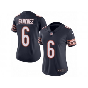 Women's Nike Chicago Bears #6 Mark Sanchez Limited Navy Blue Rush NFL Jersey