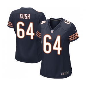 Women's Nike Chicago Bears #64 Eric Kush Game Navy Blue Team Color NFL Jersey