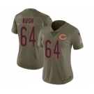 Women's Nike Chicago Bears #64 Eric Kush Limited Olive 2017 Salute to Service NFL Jersey