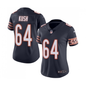 Women's Nike Chicago Bears #64 Eric Kush Navy Blue Team Color Vapor Untouchable Limited Player NFL Jersey