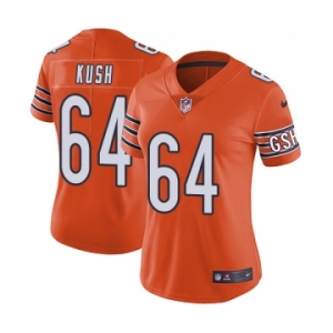 Women's Nike Chicago Bears #64 Eric Kush Orange Alternate Vapor Untouchable Limited Player NFL Jersey