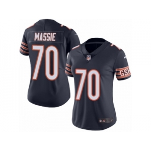 Women's Nike Chicago Bears #70 Bobby Massie Limited Navy Blue Rush NFL Jersey