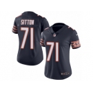 Women's Nike Chicago Bears #71 Josh Sitton Limited Navy Blue Rush NFL Jersey