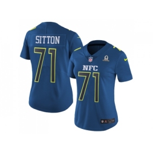 Women's Nike Chicago Bears #71 Josh Sitton Navy Stitched NFL Limited NFC 2017 Pro Bowl Jersey