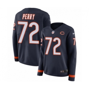 Women's Nike Chicago Bears #72 William Perry Limited Navy Blue Therma Long Sleeve NFL Jersey