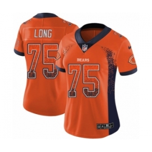 Women's Nike Chicago Bears #75 Kyle Long Limited Orange Rush Drift Fashion NFL Jersey