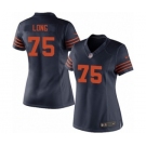 Women's Nike Chicago Bears #75 Kyle Long Navy Blue 1940s Throwback Alternate NFL Jersey