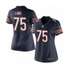 Women's Nike Chicago Bears #75 Kyle Long Navy Blue Team Color NFL Jersey