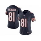 Women's Nike Chicago Bears #81 Cameron Meredith Limited Navy Blue Rush NFL Jersey