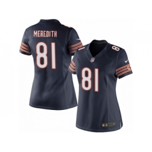 Women's Nike Chicago Bears #81 Cameron Meredith Limited Navy Blue Team Color NFL Jersey