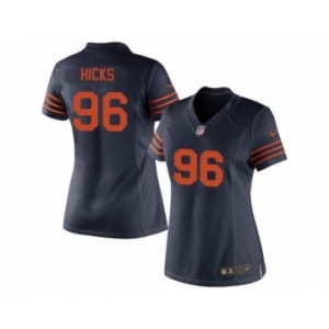 Women's Nike Chicago Bears #96 Akiem Hicks Limited Navy Blue 1940s Throwback Alternate NFL Jersey