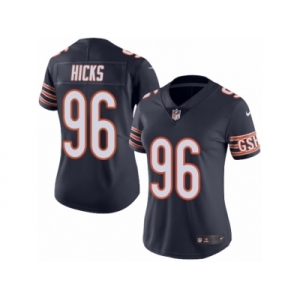 Women's Nike Chicago Bears #96 Akiem Hicks Limited Navy Blue Rush NFL Jersey