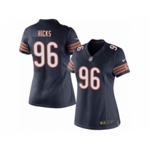 Women's Nike Chicago Bears #96 Akiem Hicks Limited Navy Blue Team Color NFL Jersey