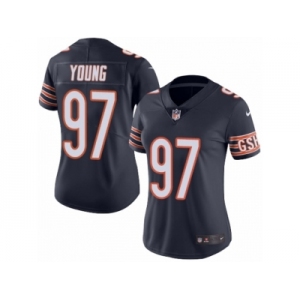 Women's Nike Chicago Bears #97 Willie Young Limited Navy Blue Rush NFL Jersey