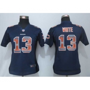 nike women nfl jerseys chicago bears #13 white blue[Strobe Limited]