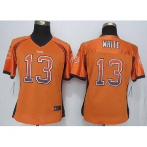 nike women nfl jerseys chicago bears #13 white orange[Elite drift fashion][white]