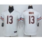 nike women nfl jerseys chicago bears #13 white white[nike limited][white]