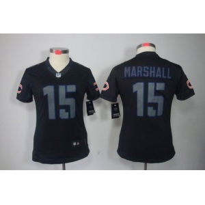 nike women nfl jerseys chicago bears #15 marshall black[nike impact limited]