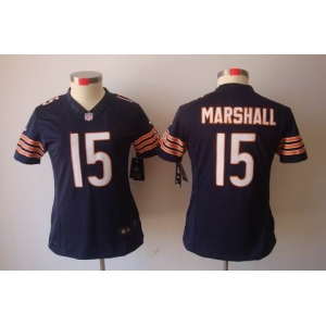 nike women nfl jerseys chicago bears #15 marshall blue[nike limited]