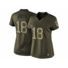 nike women nfl jerseys chicago bears #18 a.j. green army green[nike Limited Salute To Service]